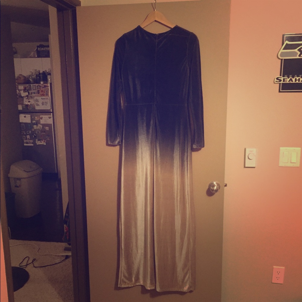 Black and Tan Velvet Gown